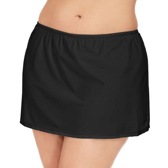 Island Escape Bikini Swim Skirt Women's Plus-size Solid Mini Swimwear Bottom - Picture 3 of 6